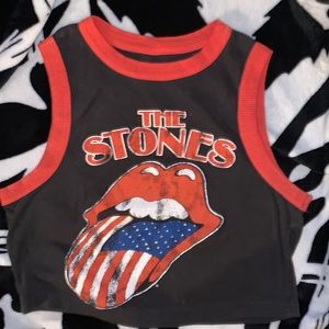 rolling stones cropped muscle tee